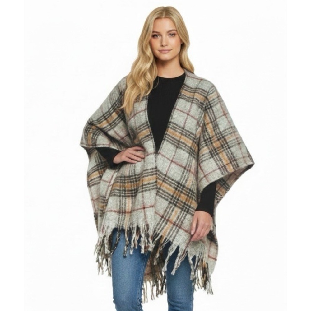 Woolrich NEW Women's Brushed Wrap Gift Packaging Brown Yellow Plaid OS